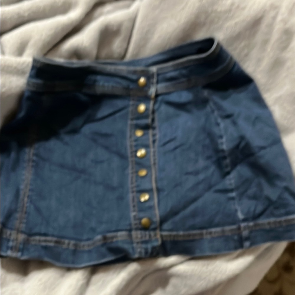 Denim Button-Up Skirt